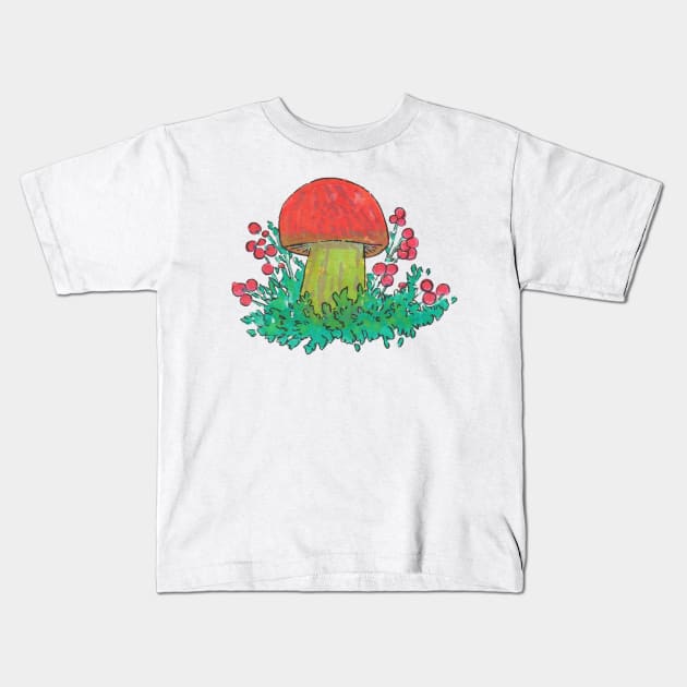 Mushroom Kids T-Shirt by iisjah